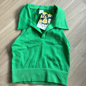 Green seamless collared rib sports bra tank dvf target